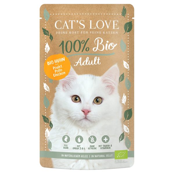 12x100g Luomu luomukana Cat's Love kissan märkäruoka