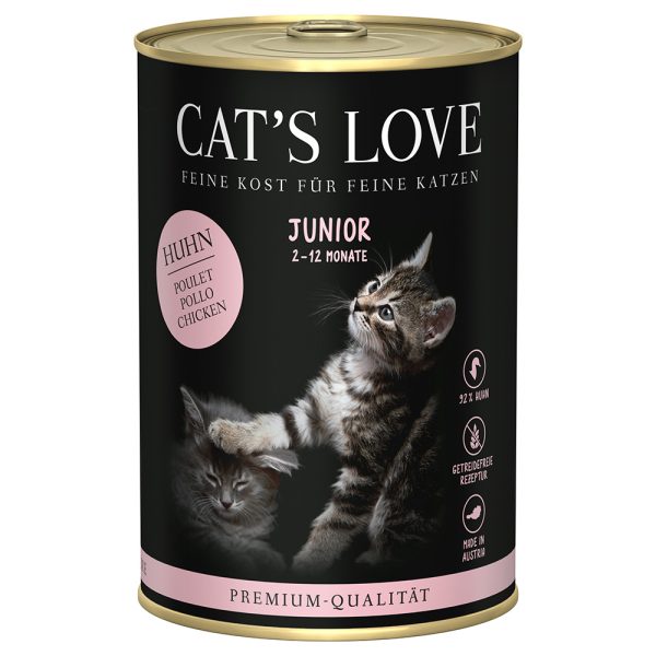 12x400g Junior kana Cat's Love kissan märkäruoka