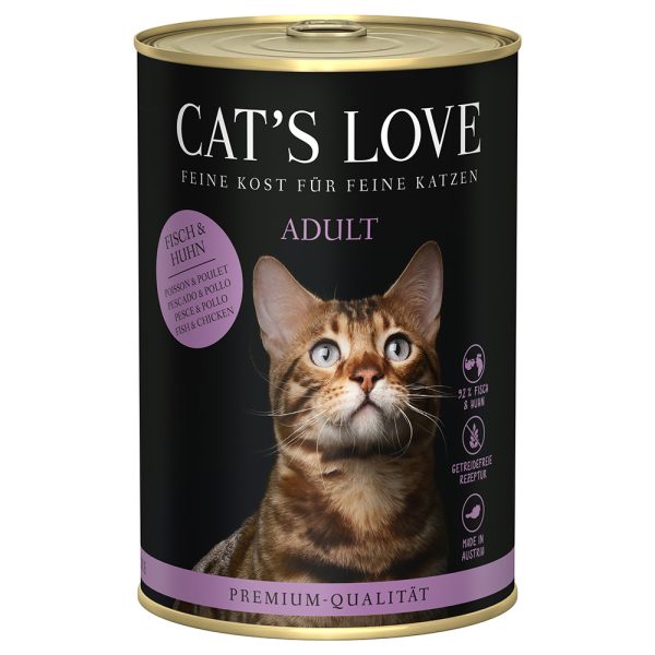 12x400g kala & kana Cat's Love kissan märkäruoka