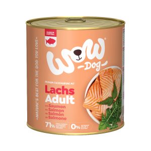12 x 800 g säästöpakkaus lohi WOW Adult koiran märkäruoka