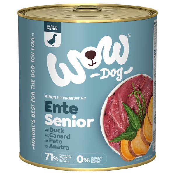 24 x 800 g WOW Senior ankka -säästöpakkaus koiran märkäruoka