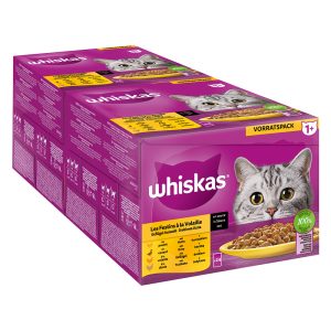 144x 85g Jumbo Pack Whiskas 1+ Adult Fresh Pouches Poultry Selection in Sauce märkä kissanruoka