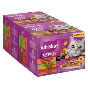 144x 85g monipakkaus WHISKAS TASTY MIX annospusseja Country Collection in Sauce Märkä kissanruoka