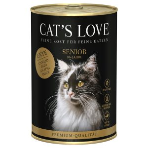 12x400g Senior ankka Cat's Love kissan märkäruoka
