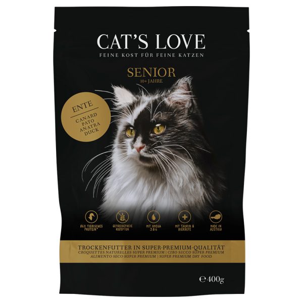 400g Cat's Love Senior Duck Kuivamuona kissanruokaa