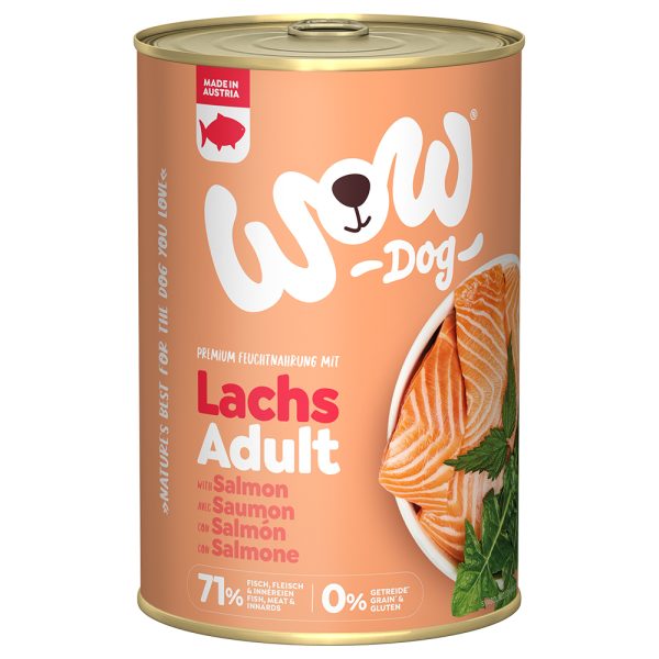 12x400g säästöpakkaus lohi WOW koiran märkäruoka