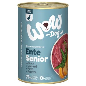 12 x 400 g säästöpakkaus ankka WOW Senior koiran märkäruoka