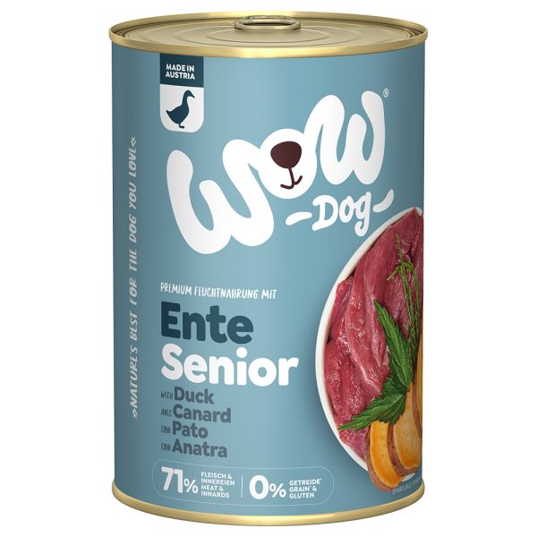 12 x 400 g säästöpakkaus ankka WOW Senior koiran märkäruoka