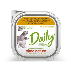 9x300g kana, kinkku ja juusto Almo Nature Daily koiranruoka