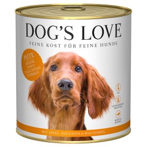 6x 800g Dog's Love Adult kalkkuna märkäruokaa koirille