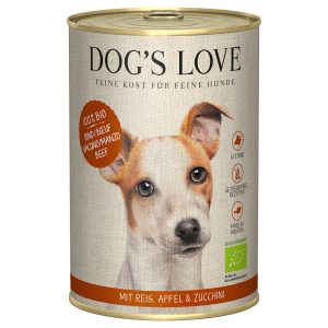 12x400g Bio luomunauta Dog's Love koiran märkäruoka