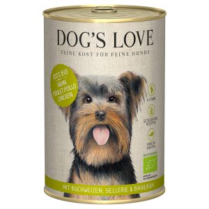12x400g Bio luomukana Dog's Love koiran märkäruoka