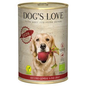12x400g Bio Vegan luomu punainen Dog's Love koiran märkäruoka