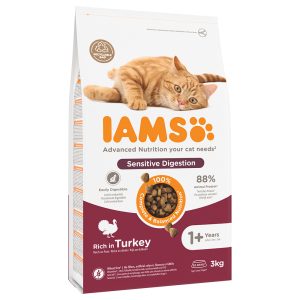 3kg Sensitive Digestion Adult & Senior kalkkuna IAMS for Vitality -kissanruoka