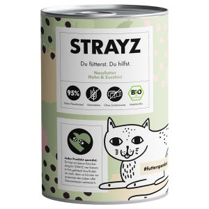 6x 400g STRAYZ BIO Luomukana & Luomukesäkurpitsa märkä kissanruokaa
