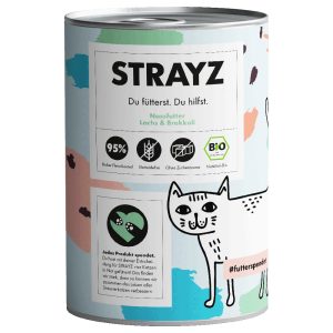 6x 400g STRAYZ BIO BIO Luomulohi & Luomuparsakaali märkä kissanruoka