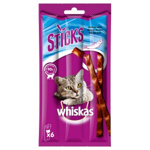 14x36g Sticks runsaasti lohta Whiskas kissanherkku