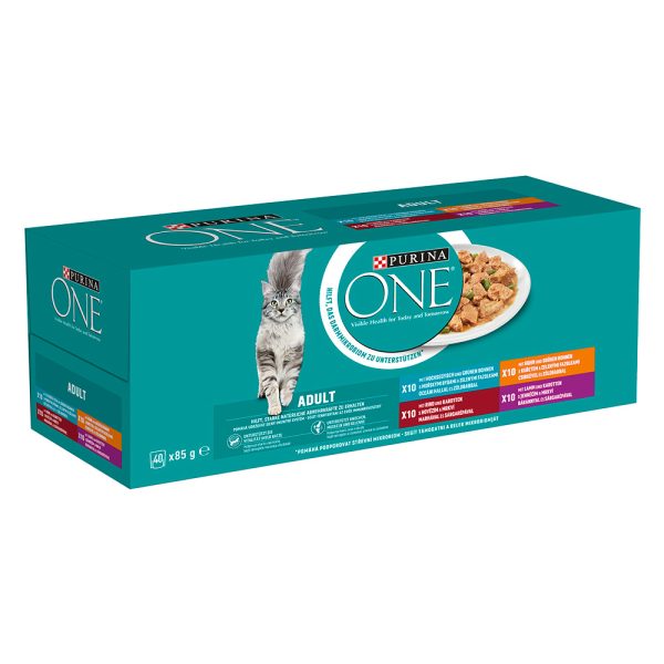 40x85g Adult lajitelma Purina ONE kissan märkäruoka