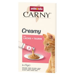 6x15g Creamy lohi + tauriini Animonda Carny Adult -kissantahna