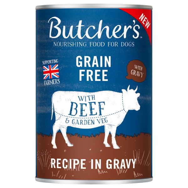 48x400g Original viljaton nautaa kastikkeessa Butcher's koiran märkäruoka