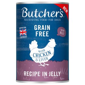 48x400g Original viljaton kanaa hyytelössä Butcher's koiran märkäruoka