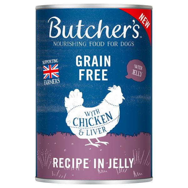 48x400g Original viljaton kanaa hyytelössä Butcher's koiran märkäruoka