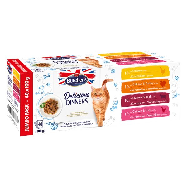 40x100g Delicious Dinners kanalajitelma hyytelössä Butcher's kissa