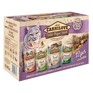 12x 85g Wild Origin Fileet monipakkaus (4 lajiketta) Carnilove märkäruokaa kissoille