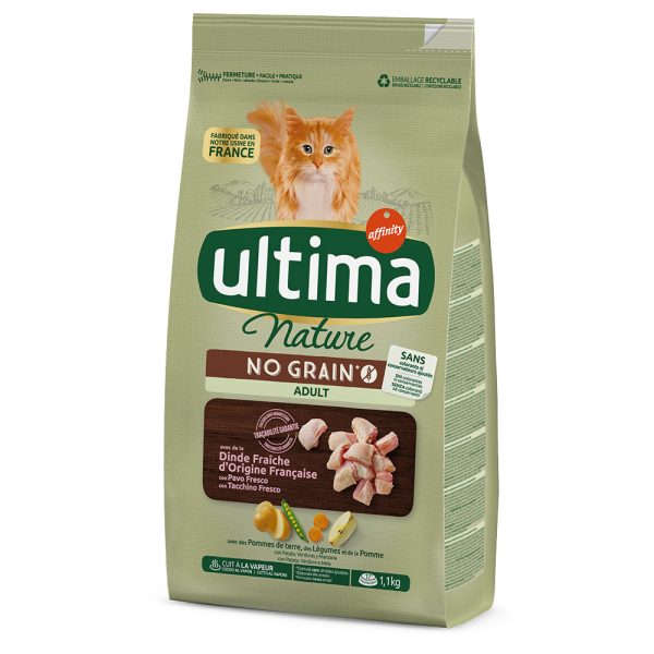 1,1kg Ultima Cat Nature No Grain Adult kalkkuna kissan kuivaruoka