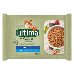 4 x 85 g Ultima Cat Nature tonnikala & merikala kissan märkäruoka