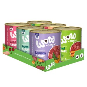 12 x 800 g säästöpakkaus sekoitus WOW Adult koiran märkäruoka