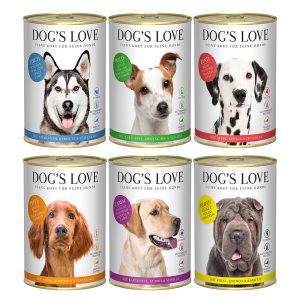 6x 400g Dog's Love Adult sekoituspakkaus (6 lajiketta) koiran märkäruokaa