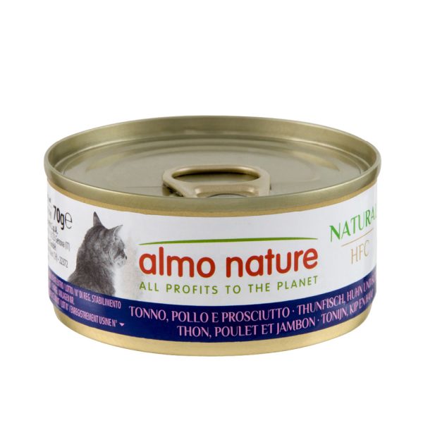 6x70g HFC Natural tonnikala, kana & kinkku Almo Nature kissanruoka