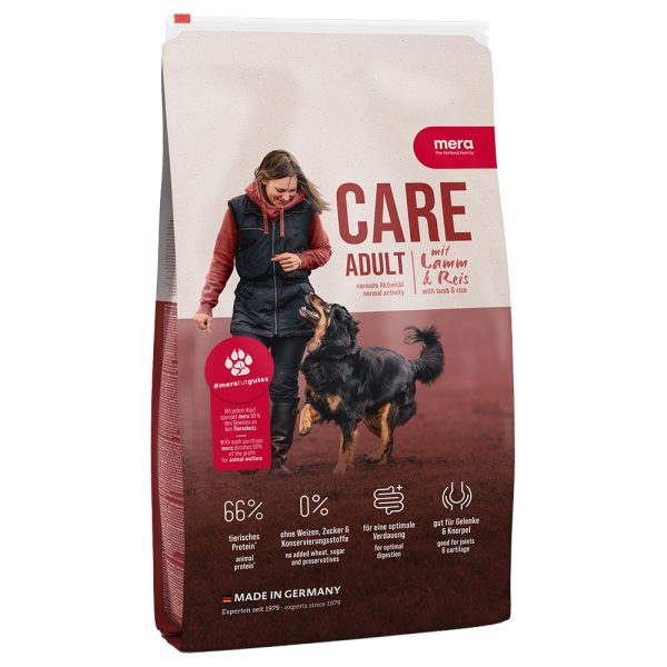 10kg Mera Care Adult lammas & riisi koiran kuivaruoka