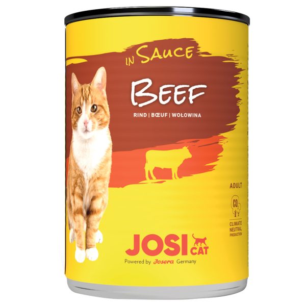 12x 415g JosiCat kastikkeessa nauta kissan märkäruoka