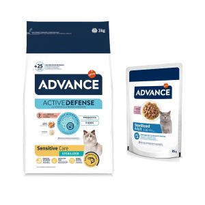 3kg Sterilised Sensitive + Feline Sterilized kalkkuna Advance kissanruoka