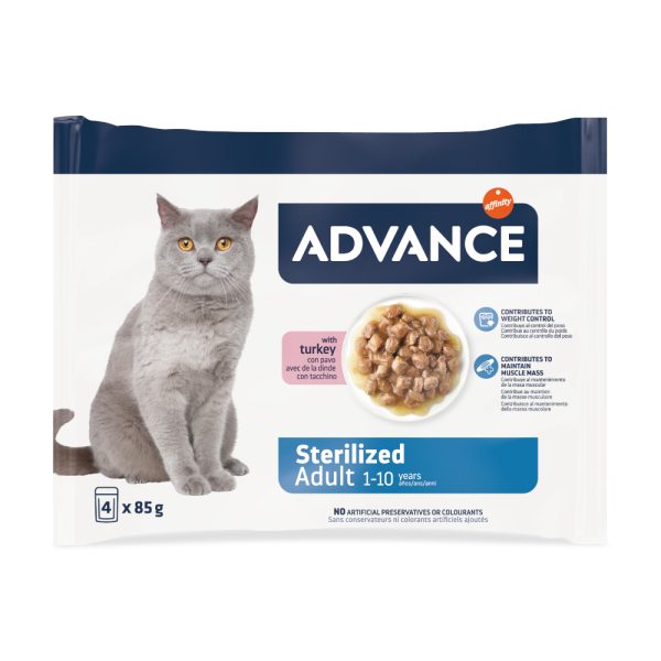 52x85g Feline Sterilized kalkkuna Advance kissanruoka