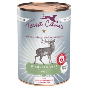 6x 400g Terra Canis Alimentum Veterinarium Diabetic Diet Wild koiran märkäruokaa