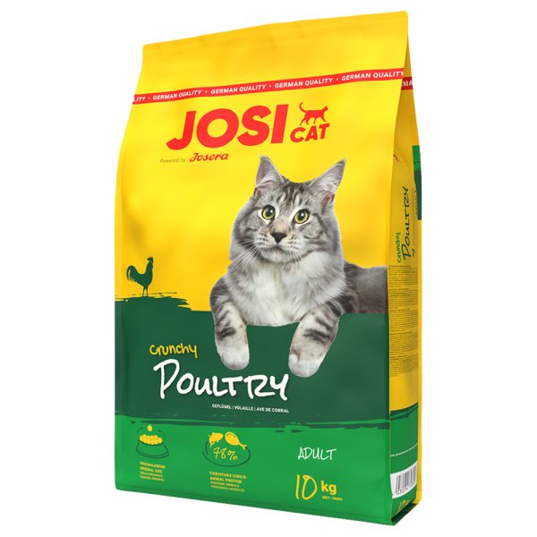10kg Josera JosiCat Crunchy Chicken kissan kuivamuonaa, Josera JosiCat Crunchy Chicken