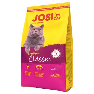 650g JosiCat Sterilised Classic lohi Josera kissan kuivaruoka