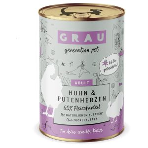 6x400g Gourmet kana & kalkkunansydän Grau kissanruoka