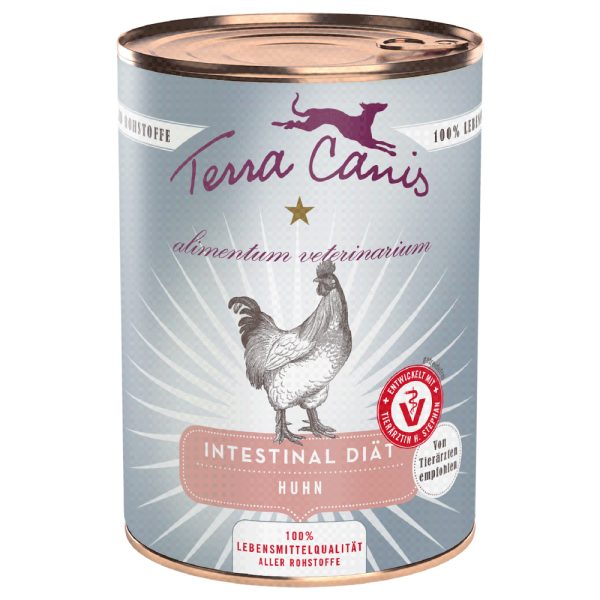6x 400g Terra Canis Alimentum Veterinarium Intestinal Chicken koiran märkäruokaa
