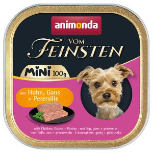 32x100g vom Feinsten Adult Mini kana, hanhi & persilja Animonda