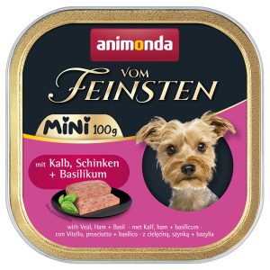 32x100g vom Feinsten Adult Mini vasikka, kinkku & basilika Animonda