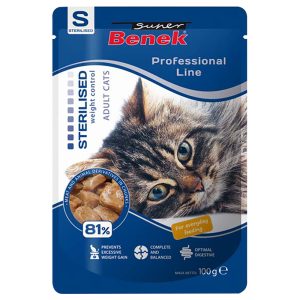 24x 100g Super Benek Professional Line Sterilized Adult siipikarja kissan märkäruoka