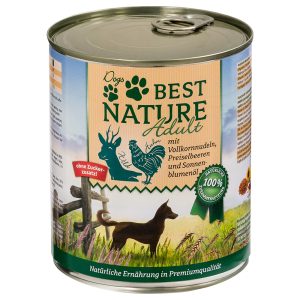 12x800g Dog Adult riista, kana & pasta Best Nature koiran märkäruoka