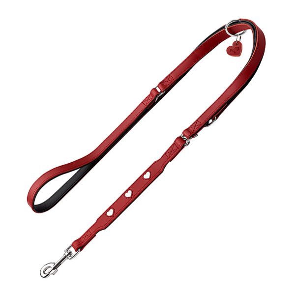 HUNTER Love -säädettävä talutushihna, punainen 200cmx18mm koira
