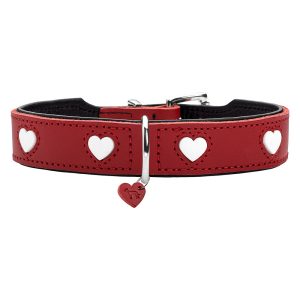 HUNTER Love -kaulapanta, punainen 35 - 43 cm kaulanympärys koira