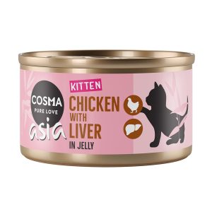 6x85g Asia Kitten kana & kananmaksa Cosma kissan märkäruoka