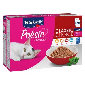 12x 85g Vitakraft Poésie Classic Sauce lajitelma kissan märkäruoka